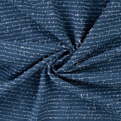 Tissu Jean Coton rayures déchirées Bleu foncé