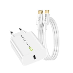 Mayaxess Chargeur Secteur pour Galaxy A55 20W + Câble USB-C 1m Blanc