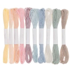 10 fils à broder en coton - Pastel
