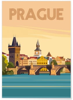 Affiche ville Prague 2 | A3 : 29,7x42cm