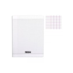 Cahier - A4 (21x29,7cm) - Grands carreaux - 48 pages - Polypro - sans spirale - Transparent