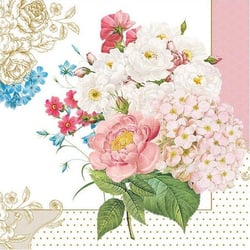 Lot de 4 serviettes en papier découpage collage 33 cm FLEUR FEUILLAGE F 707