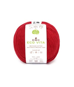 Fil de coton recyclé ECO VITA pour tricot et crochet - 100GR - DMC 555 Lueur rouge