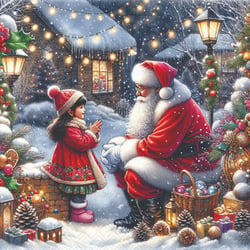 Lot de 4 serviettes en papier découpage collage 33 cm ENFANT PERE NOEL N 708