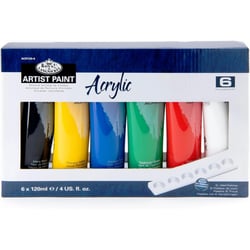 Peinture acrylique - Fine et étude - Couleurs primaires - 6 tubes 120ml - Royal Langnickel