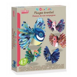 Pliage eventails – Oiseaux de nos campagnes - Crealign - Rouge