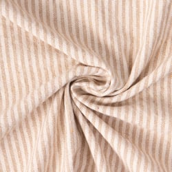 Tissu Toile de Coton d'ameublement Simone rayures Beige sur fond Naturel