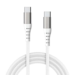 Force Power Câble Renforcé USB C/USB C 3m - 3A Blanc