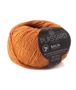 Pelote de coton, chanvre et lin à tricoter BALIA - Plassard 54 Orange