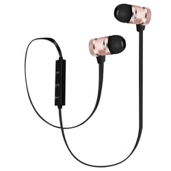 Avizar Écouteurs Sans fil Bluetooth Magnétiques Télécommande et Micro Rose champagne