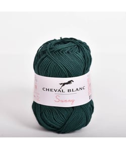 Pelote de coton à tricoter SUNNY UNI - Cheval blanc - PPSC 049 Foret vert