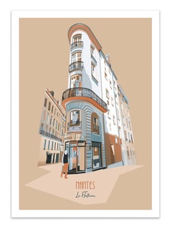 Affiche 30 x 40 cm - Nantes - Flatiron - Artmoric