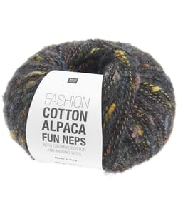 Pelote de coton, mérino et alpaga FASHION COTTON ALPACA FUN NEPS – Rico Design 06 Noir