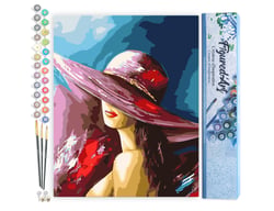 Peinture par Numéro Figured'Art Femme séduisante au chapeau - Activité Manuelle Kit de Loisir Créatif DIY Numéro d'Art Complet - 40x50cm sans châssis en bois