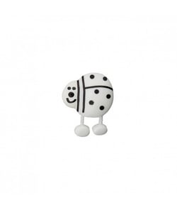 Carte de 2 boutons Coccinelle Blanc 15mm - Union Knopf Blanc