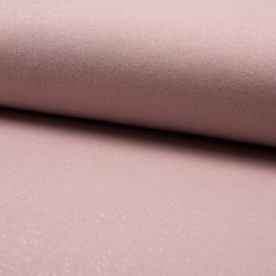 Tissu Sweat pailleté lurex envers tout doux Rose poudrée