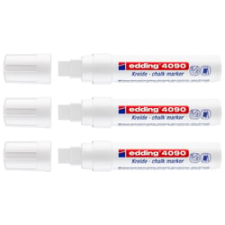 Lot de 3 marqueurs craie liquide EDDING - Blanc - Pointe biseautée large 4-15 mm