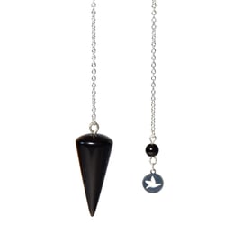 Pendule Cône Lisse en Obsidienne noire - Omsaé