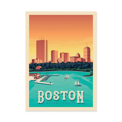 Affiche 50x70 cm - Boston - Olahoop Travel Posters