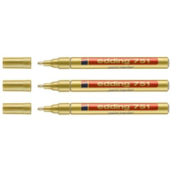 Lot de 3 marqueurs peinture permanents - EDDING - Or - Pointe ronde 1-2 mm