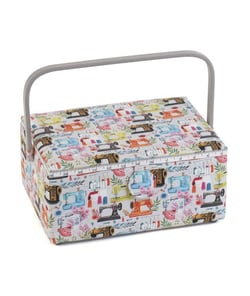 Coffret à couture motif machine à coudre - 17.8x24.5x14.5 cm - Distrifil Multicolore