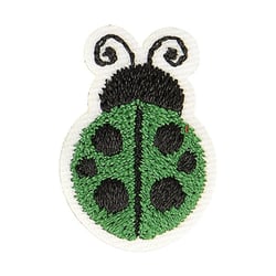 Ecusson thermocollant coccinelle vert 2,5cm x 2cm