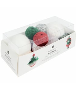 Kit de crochet Ricorumi Variation Argent – Boules de Noël festives x2 – Rico Design Multicolore