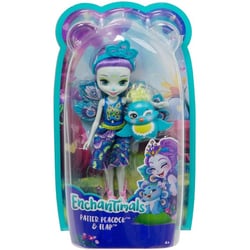 Enchantimals poupee patter peacock et flap le paon - figurine 15 cm - animal - mattel fxm74
