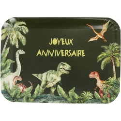 3 Plateaux Dinosaures Vert   Joyeux Anniversaire