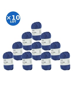 Lot de 10 pelotes QUATTRO de Lang Yarns – 500 g de coton mercerisé 35 Bleu