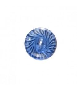 Carte de 6 boutons Bleu transparent 14mm - Distrifil Bleu