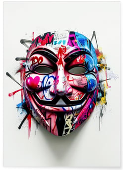 Affiche Masque Graffiti Pop Art | A3 : 29,7x42cm