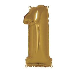 Ballon Chiffre 1, 40cm, 1pce. , or