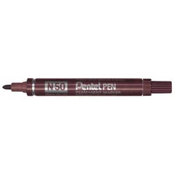 Lot de 12 marqueurs permanents pointe ogive 2 mm - PENTEL - Marron - N50