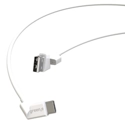 Greene Câble USB-C vers USB 2.0 avec Embout Rotatif Charge et Synchronisation 1,2m Blanc