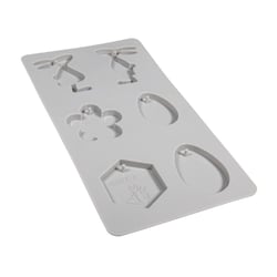 Moule en silicone Amis de Pâques+abeille, 26x14,5x1cm, 6 formes, boîte 1 pce