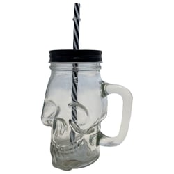 Verre tête de mort avec paille