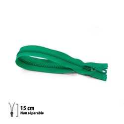 Fermeture éclair Z53 - moulée 6mm Non séparable - 15 cm