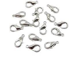 30 FERMOIRS MOUSQUETONS METAL argente 12 x 6 mm - creation bijoux perles