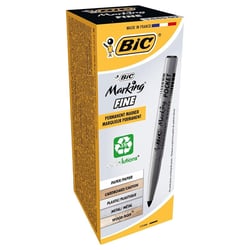 12 marqueurs - Permanent - Indélébile - Marking Pocket - Noir - Bic