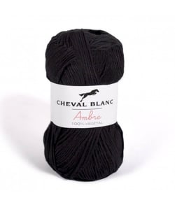 Coton et bambou à tricoter AMBRE - Cheval Blanc 012 Noir