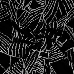 Tissu Jersey Viscose Zénaïde nervures Grises sur fond Noir