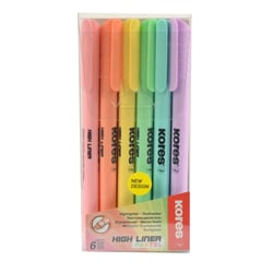 Etui De 6 Surligneurs High Liner Pastel - Kores
