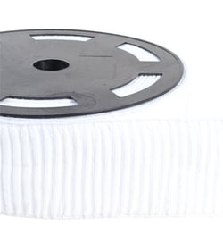 Bobine 10m élastique monte jupe coton 70mm blanc