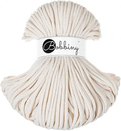 Cordon macramé tressé Bobbiny - Coton - Blanc cassé - 5 mm - 100 m