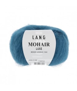 Pelote de Mohair et soie à tricoter MOHAIR LUXE - 25 GR -Lang Yarns 188 Bleu