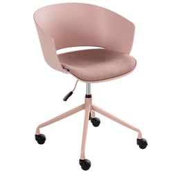 Chaise de Bureau Rose en Tissu Pivotante Hauteur Réglable