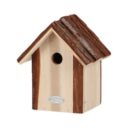 Nichoir mésange bleue avec toit en écorce