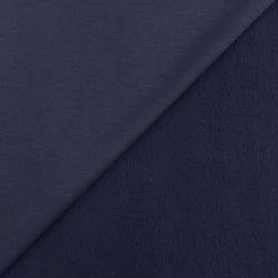Tissu Molleton Sweat uni Bleu marine
