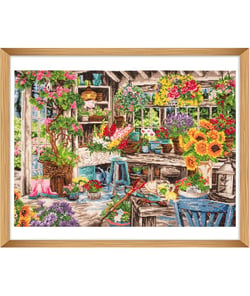 Kit Point de Croix Extra-Large Le Paradis du Jardinier - 66 x 51 cm – Trimits - Idéal pour les Passionnés Multicolore